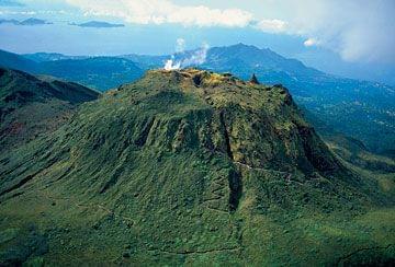 Vue aérienne de La Soufrière